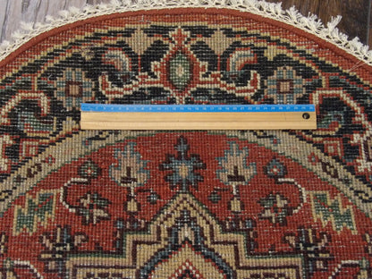 Tribal Heriz 3'0"x3'0" Hand-knotted Rug -w490