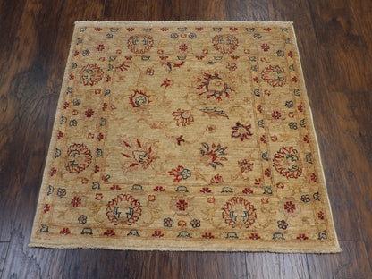 Oushak Chobie 3 x 3 Hand knotted Rug - w491