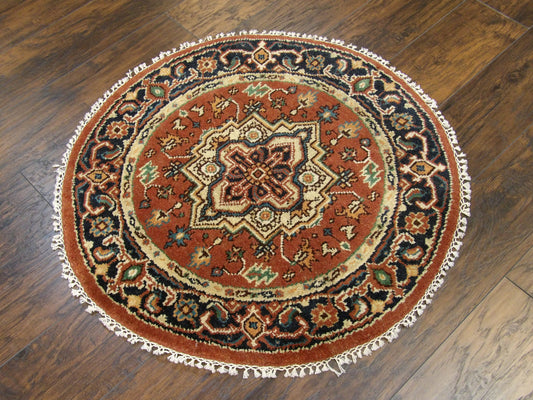 Tribal Heriz 3'0"x3'0" Hand-knotted Rug -w493