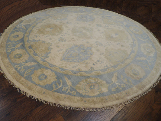 Turk Oushak Natural-dye 10'0"x10'0" Hand-knotted Rug -w496