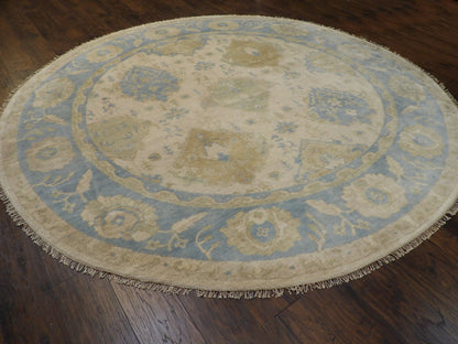 Turk Oushak Natural-dye 10'0"x10'0" Hand-knotted Rug -w496