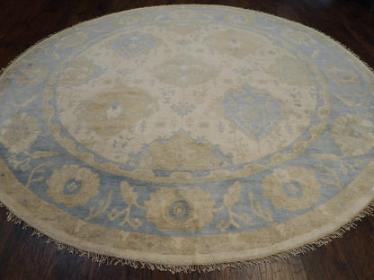 Turk Oushak Natural-dye 10'0"x10'0" Hand-knotted Rug -w496