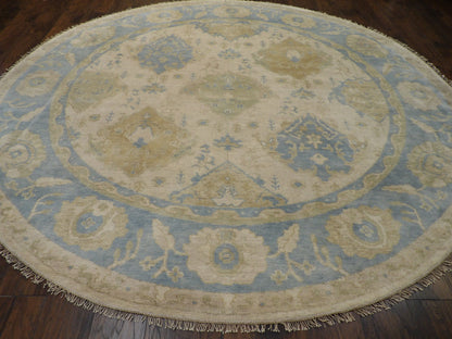 Turk Oushak Natural-dye 10'0"x10'0" Hand-knotted Rug -w496