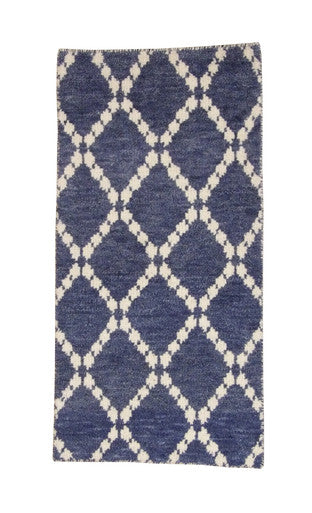 Modern Gemotrical Design Wool Hand Knotted Rug 2x4 - w5012