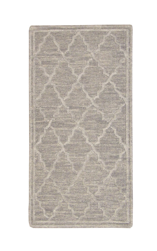 Modern Gemotrical Design Wool Hand Knotted Rug 2x4 - w5013
