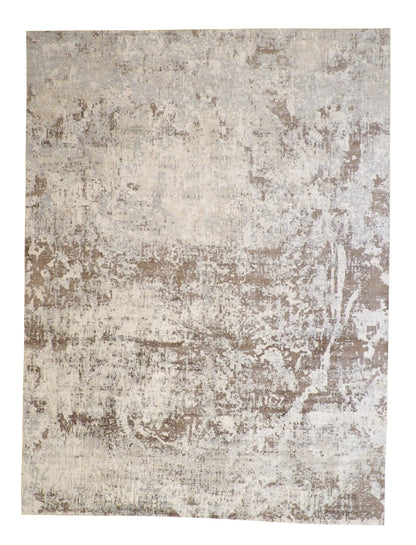Modern Abstract Distress Design Viscose Hand loom Rug 9x12 -w5024