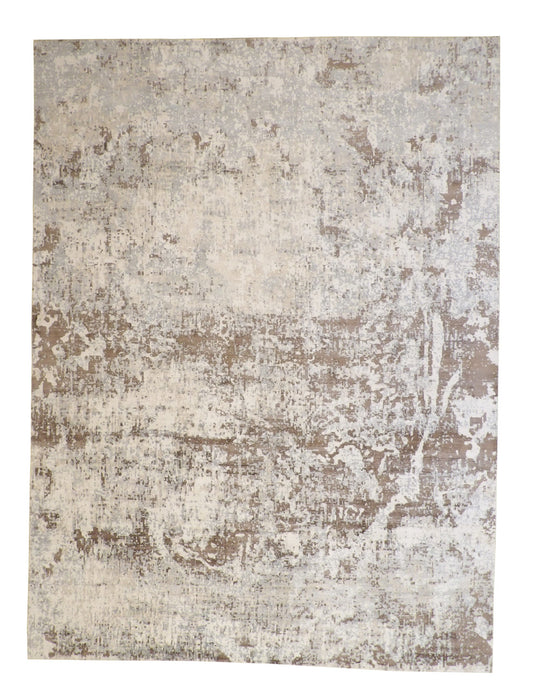 Modern Abstract Distress Design Viscose Hand loom Rug 9x12 -w5024