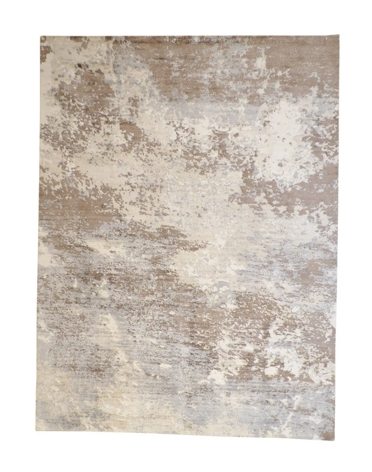 Modern Abstract Distress Design Viscose Hand loom Rug 9x12 -w5026