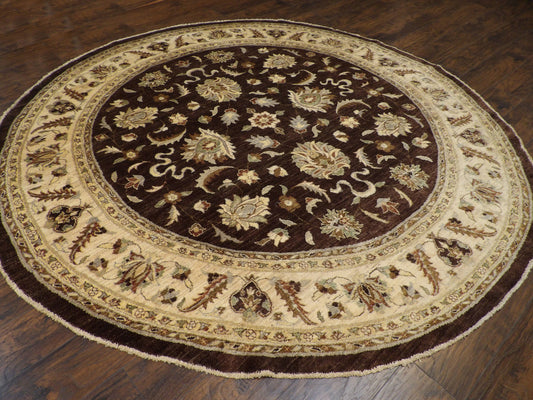 Oushak Chobie Natural-dye 9'0"x9'0" Hand-knotted Rug -w503