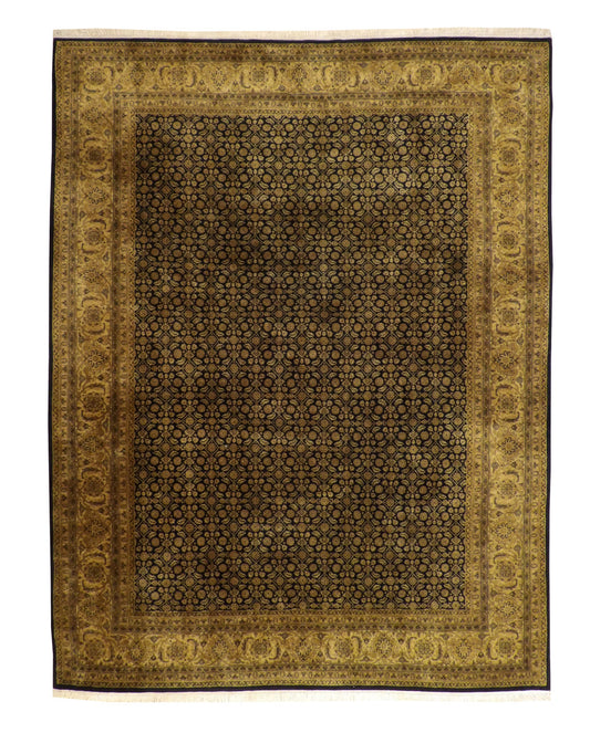 Traditional Jaipur Antique Wash Wool Hand knotted Rug 9x12 - w5032