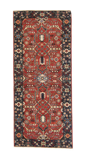 Tribal Fine Floral Sherapi Wool Hand Knotted 2.8x6.5 -w5034