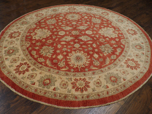 Oushak Chobie Natural-dye 9'0"x9'0" Hand-knotted Rug -w505