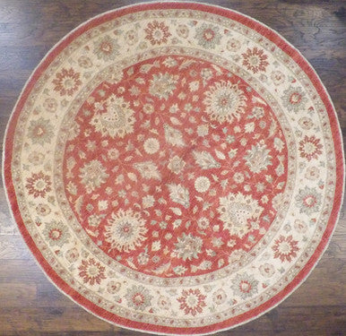 Beige 9'0" x 9'0" Oushak Chobie Natural dye Hand knotted Wool Rug - Sku: w505