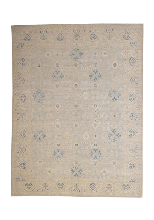 Oushak White wash Chobie Wool Hand Knotted Rug 8.0x10.0 -w5070