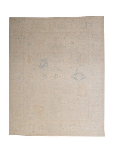 Oushak White wash Chobie Wool Hand Knotted Rug 8.0x10.0 -w5071