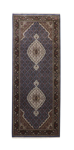 Traditional Tabriz Wool Hand Knotted Rug 3.11x10.0 -w5094