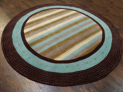 Modern Persian Gabbeh 8'0"x8'0" Hand-knotted Rug -w512