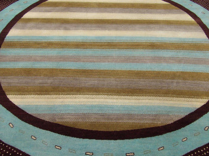 Modern Persian Gabbeh 8'0"x8'0" Hand-knotted Rug -w512