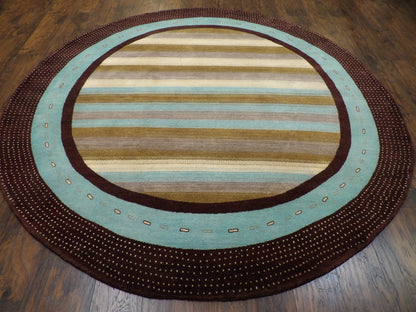 Modern Persian Gabbeh 8'0"x8'0" Hand-knotted Rug -w512