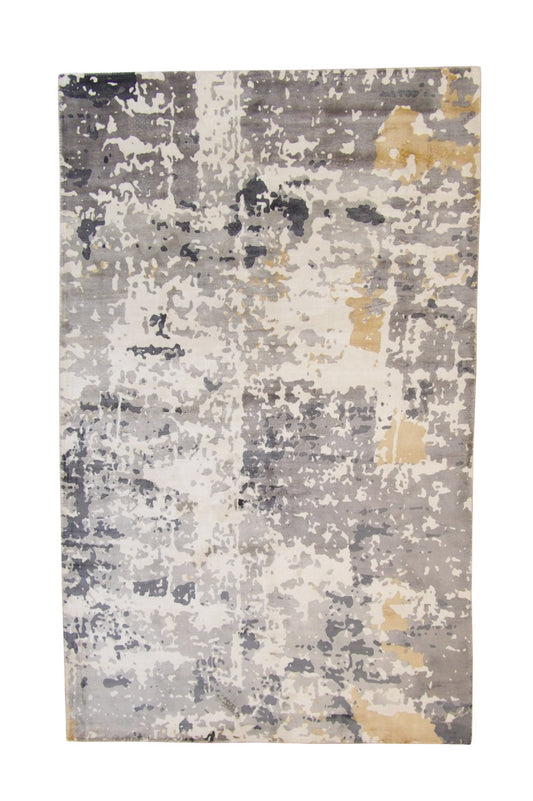 Modern Abstract Design Viscose Hand Loom Rug 5.0X8.0 - w5142