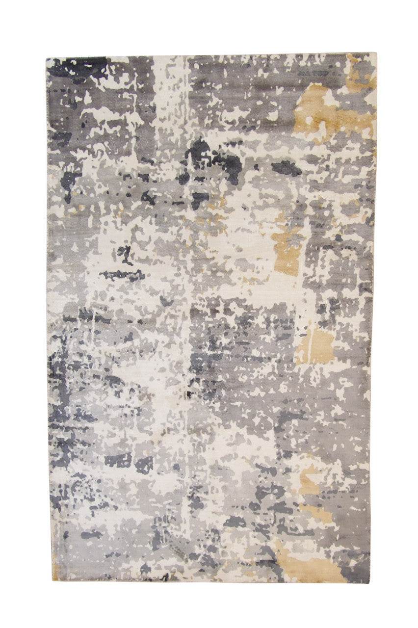 Modern Abstract Design Viscose Hand Loom Rug 5.0X8.0 - w5142