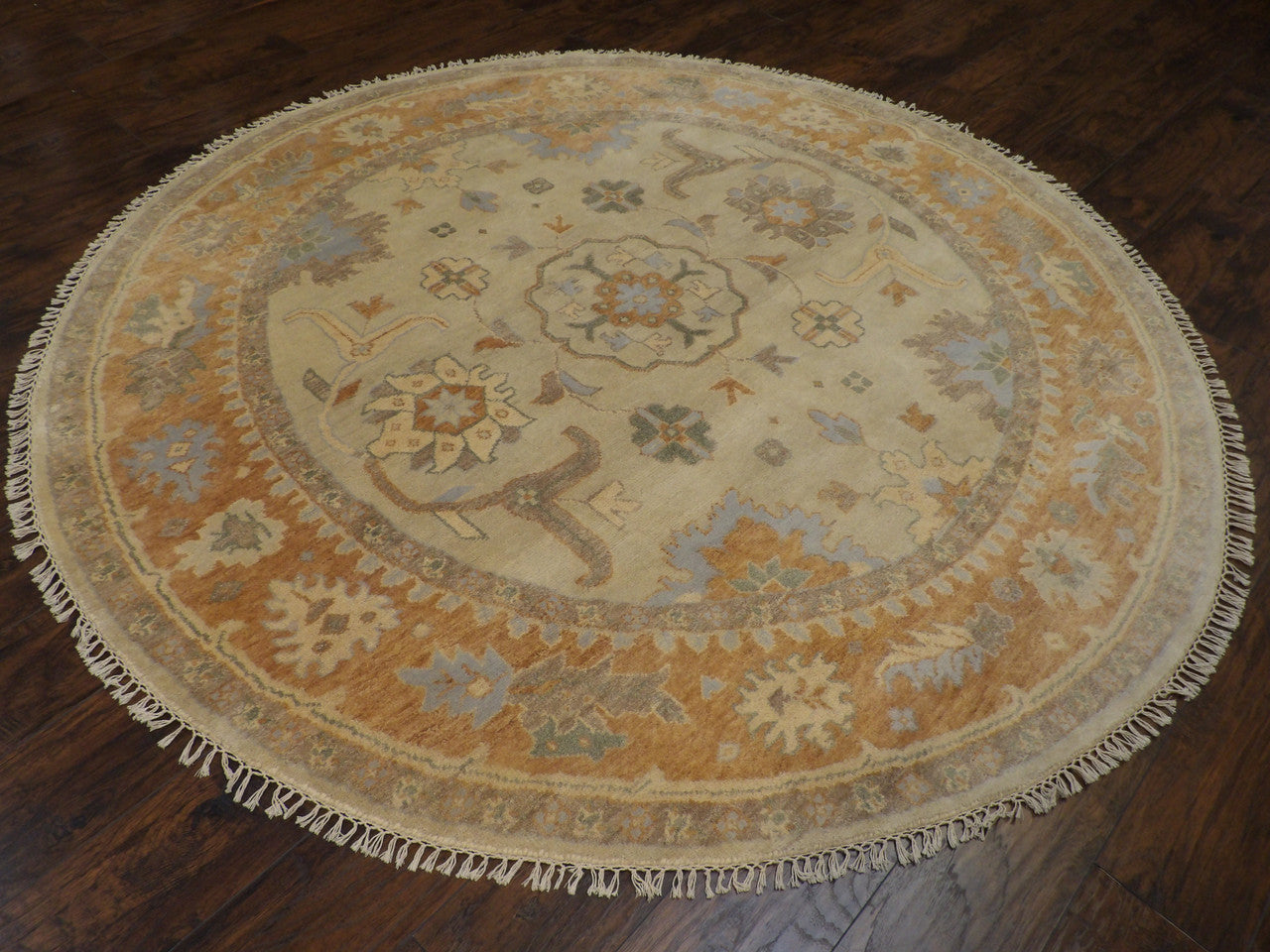 Turk Oushak Natural-dye 8'0"x8'0" Hand-knotted Rug -w516