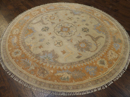 Turk Oushak Natural-dye 8'0"x8'0" Hand-knotted Rug -w516