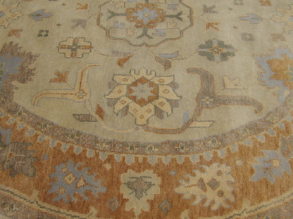 Turk Oushak Natural-dye 8'0"x8'0" Hand-knotted Rug -w516