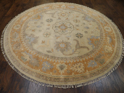 Turk Oushak Natural-dye 8'0"x8'0" Hand-knotted Rug -w516