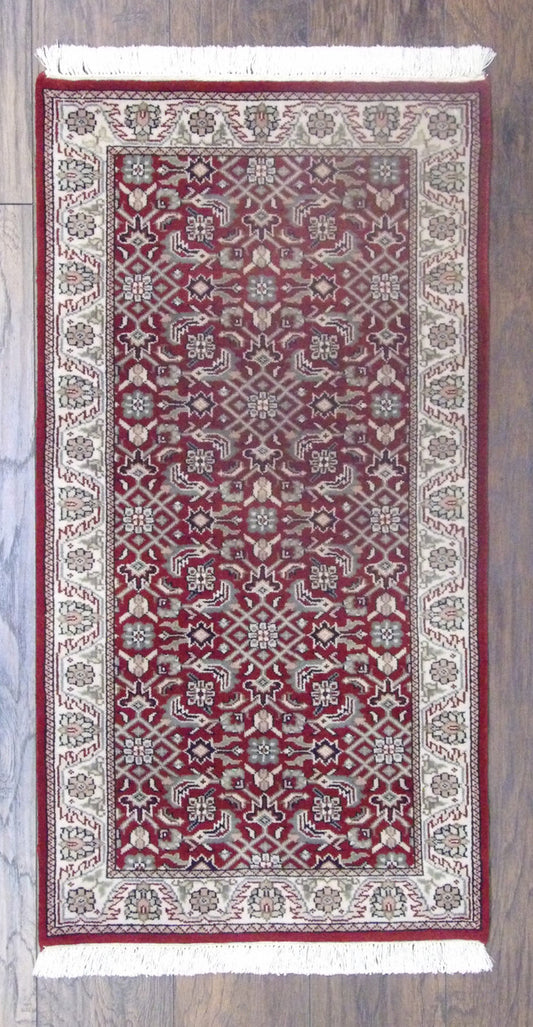 Fine Persian Mir Herati 2'0x4'0" Hand-knotted Rug -w521