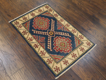 Tribal Super Kazak Natural-dye 2'0"x4'0" Hand-knotted Rug -w523