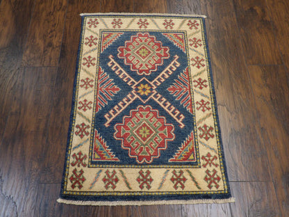 Tribal Super Kazak Natural-dye 2'0"x4'0" Hand-knotted Rug -w523