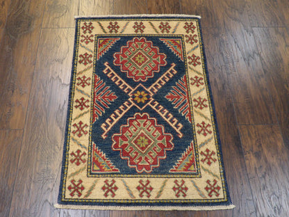 Tribal Super Kazak Natural-dye 2'0"x4'0" Hand-knotted Rug -w523