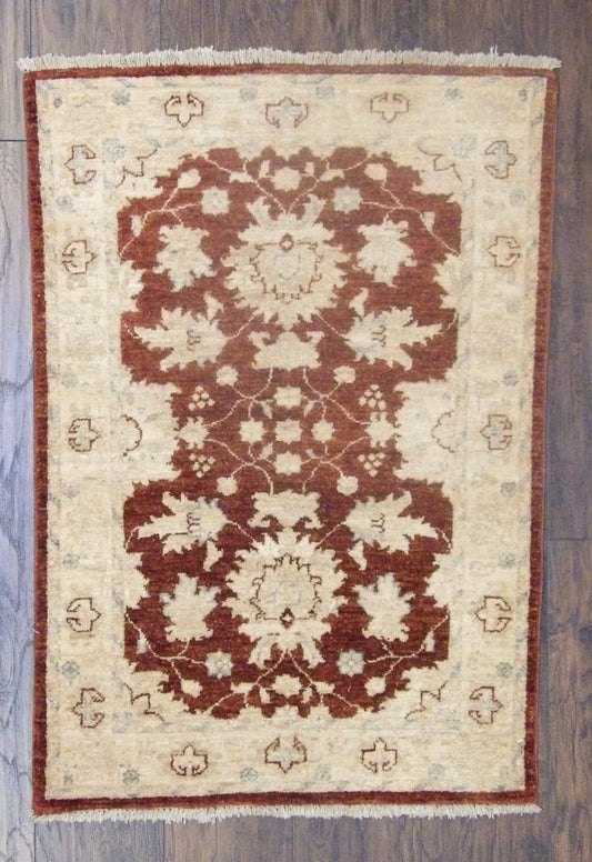 Oushak Chobie Natural-dye 2'0"x4'0" Hand-knotted Rug -w528