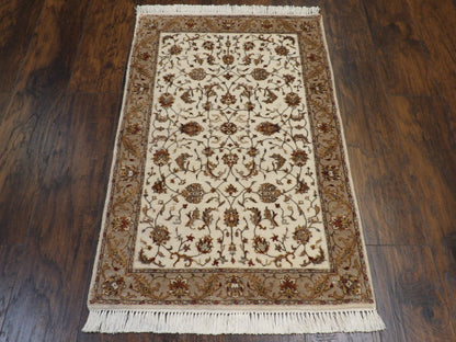Fine Persian Kashan 2'0"x4'0" Hand-knotted Rug -w541