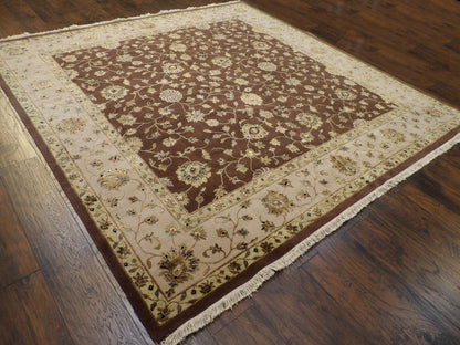 Jaipur Kashan Wool/silk 9 x 9  Hand knotted Rug - w548