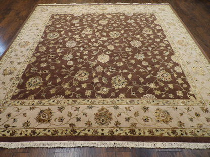 Jaipur Kashan Wool/silk 9 x 9  Hand knotted Rug - w548