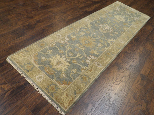 Turk Oushak White Wash 3 x 10 Hand knotted Rug - w552