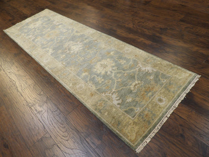 Turk Oushak White Wash 3 x 10 Hand knotted Rug - w552