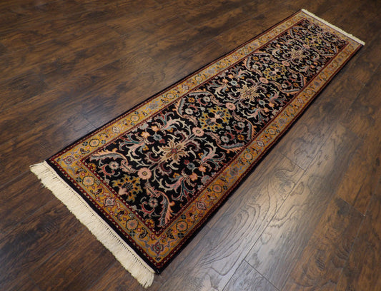 Persian Kashan Antique Wash 2'6"x10'0" Hand-knotted Rug -w573