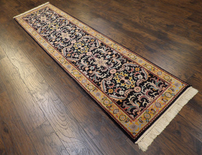 Persian Kashan Antique Wash 2'6"x10'0" Hand-knotted Rug -w573