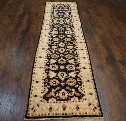 Oushak Chobie Natural-dye 2'6"x10'0" Hand-knotted Rug - w575