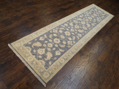 Oushak Chobie Natural-dye 2'6"x10'0" Hand-knotted Rug -w578