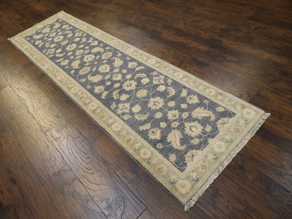 Oushak Chobie Natural-dye 2'6"x10'0" Hand-knotted Rug -w578