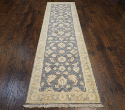 Oushak Chobie Natural-dye 2'6"x10'0" Hand-knotted Rug -w578