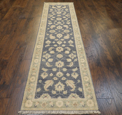 Oushak Chobie Natural-dye 2'6"x10'0" Hand-knotted Rug -w578
