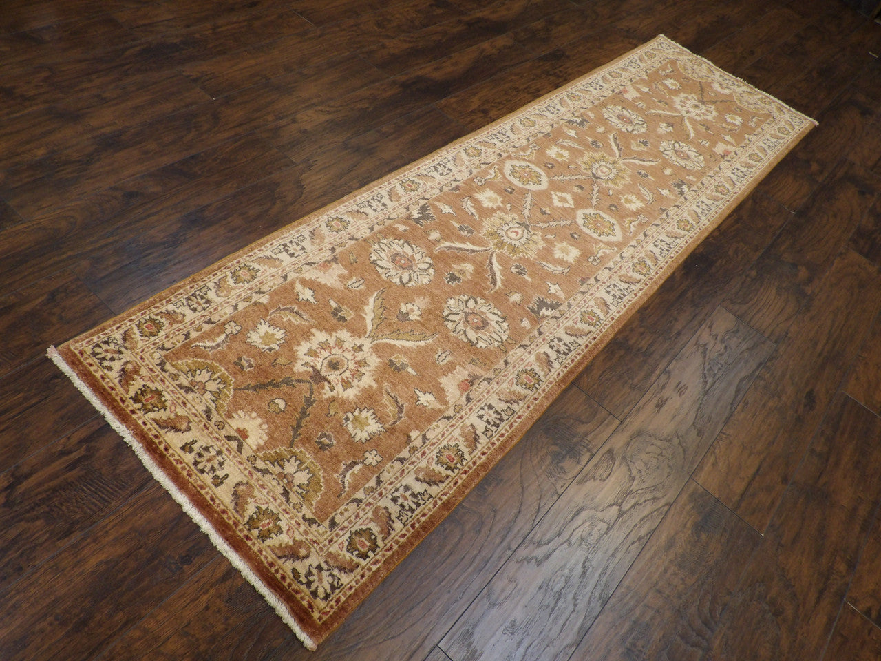 Beige 2'6" x 10'0" Oushak Chobie Natural dye Hand knotted Wool Rug - Sku: w579