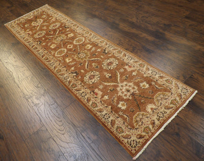 Oushak Chobie Natural-dye 2'6"x10'0" Hand-knotted Rug -w579