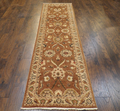 Oushak Chobie Natural-dye 2'6"x10'0" Hand-knotted Rug -w579