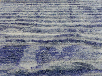 Modern Silky Abstract 2'6"x10'0" Hand-knotted Rug -w580